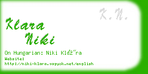 klara niki business card